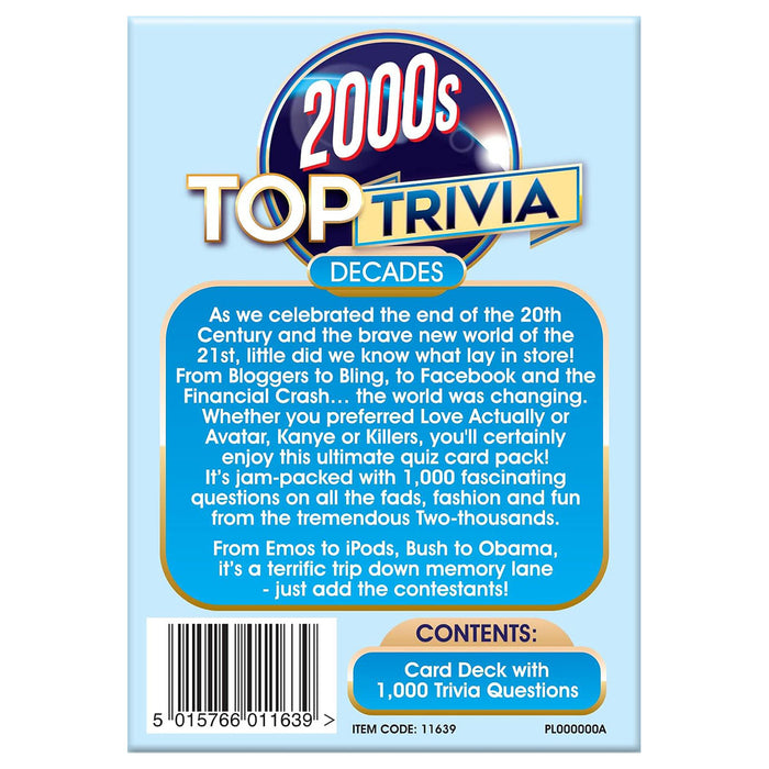 Top Trivia Decades 2000s Card Game