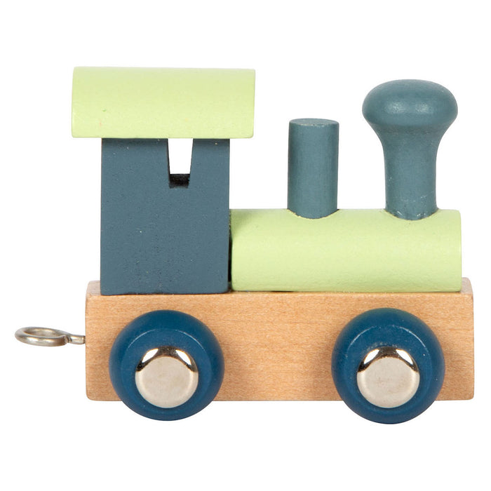 Letters Train Polar Slate Blue Train Engine Wooden Toy