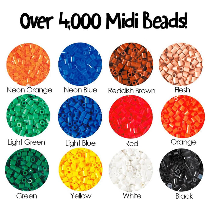 Hama Yellow Midi Beads and Pegboards Tub (4000 Pack)