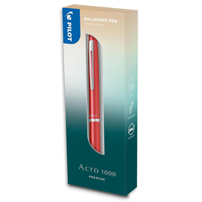 Pilot Acro 1000 Premium Medium Line Ballpoint Red Pen