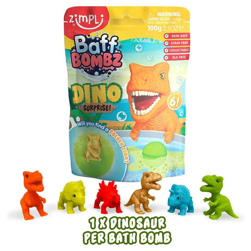 Zimpli Baff Bombz Dino Surprise! Sensory Bath Fun (styles vary)
