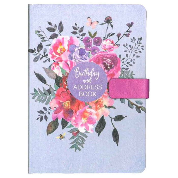 Floral Satin Birthday and Address A5 Book