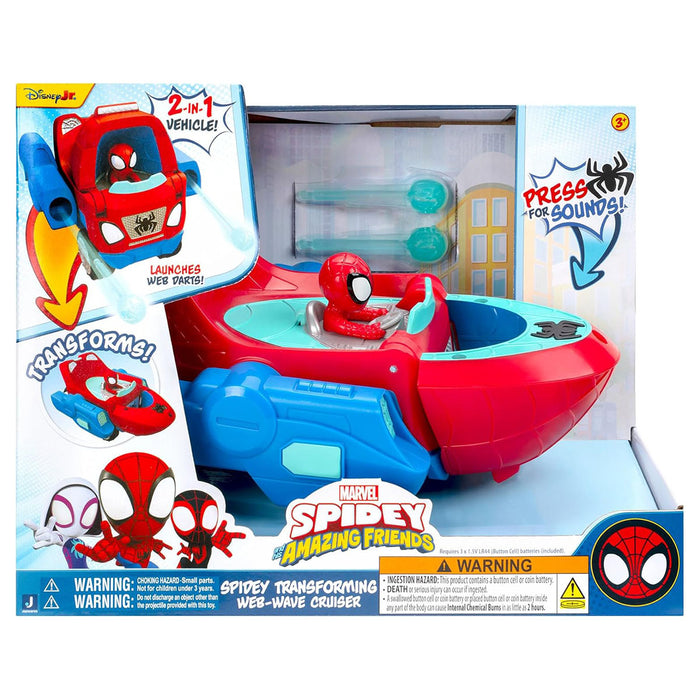 Marvel Spidey and his Amazing Friends: Spidey Transforming Web-Wave Cruiser Vehicle