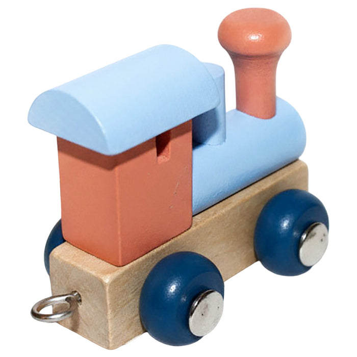 Letters Train Polar Salmon & Ice Blue Train Engine Wooden Toy