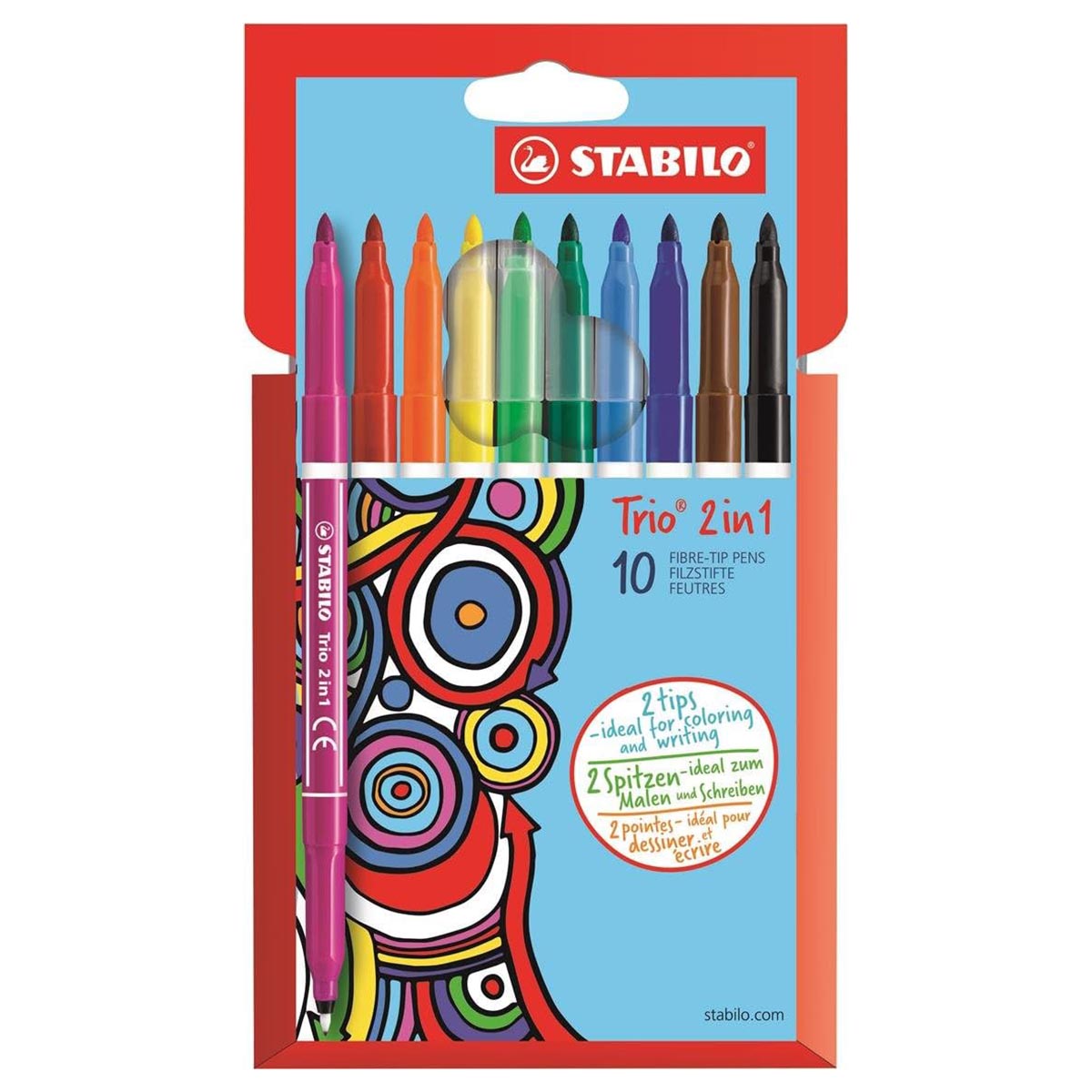 STABILO Trio 2 in 1 Fibre-Tip Pens (10 Pack) — Booghe