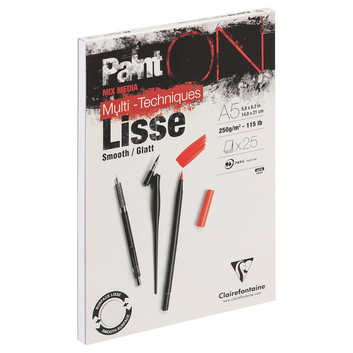 PaintON White Smooth Pad A5 25sh 250g