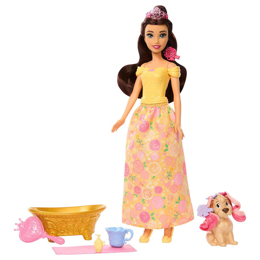 Disney Princess Belle Doll Bathe & Brush Dog Playset