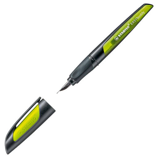 STABILO EASYbuddy Ergonomic Refillable School Fountain Pen 'A' Nib Black/Lime