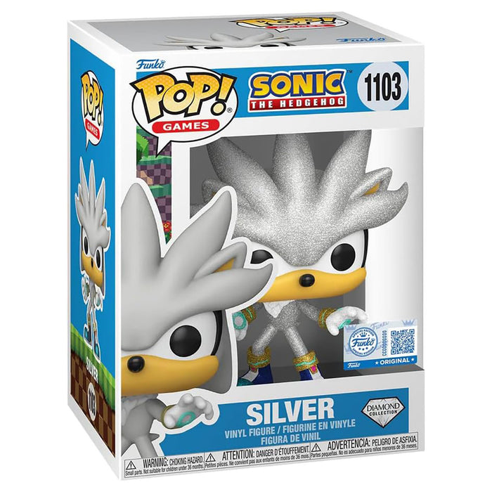 Funko Pop! Games: Sonic the Hedgehog: Silver (Diamond Collection) Vinyl Figure #1103