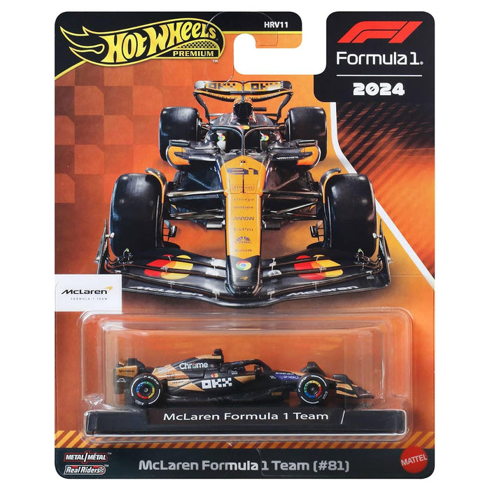 Hot Wheels Premium F1 2024 McLaren Formula 1 Team #81 Die-Cast Race Car
