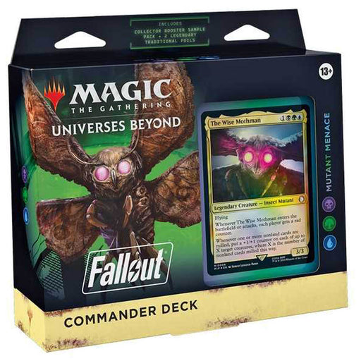 Magic the Gathering: Universes Beyond - Fallout - Mutant Menace Commander Deck box with The Wise Mothman promo card