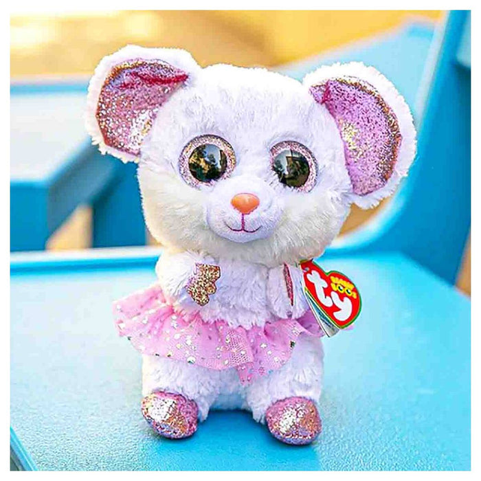Ty Beanie Boos Nina White Ballerina Mouse 6" Plush