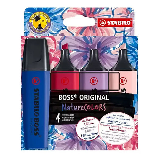 STABILO BOSS ORIGINAL NatureCOLORS Wildflower Edition Highlighter (4 Pack)
