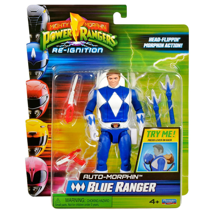 Mighty Morphin Power Rangers Re-Ignition: Auto Morphin Blue Ranger Figure 