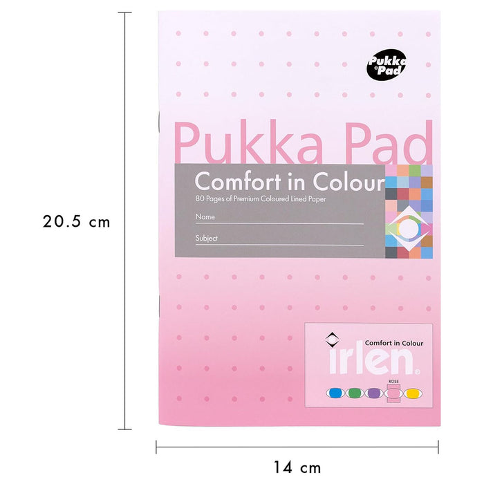 Pukka Pad Irlen Comfort in Colour Rose A5 Notepad (5 Pack)