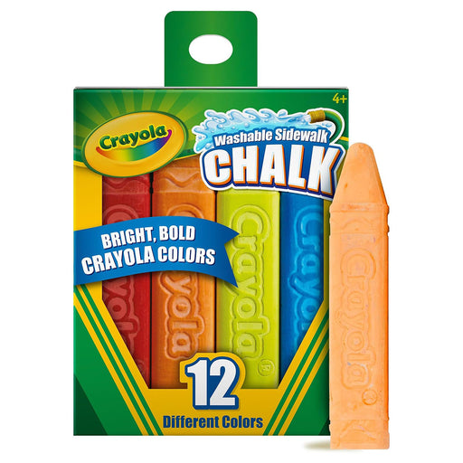 Crayola Washable Sidewalk Chalk 12 Assorted Colours