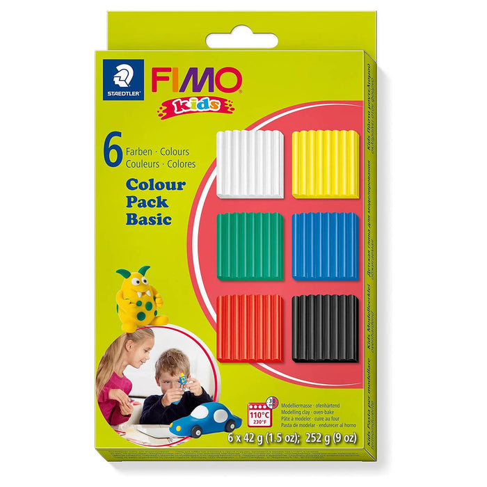Staedtler FIMO Kids Oven-Bake Modelling Clay Colour Pack Basic 252g