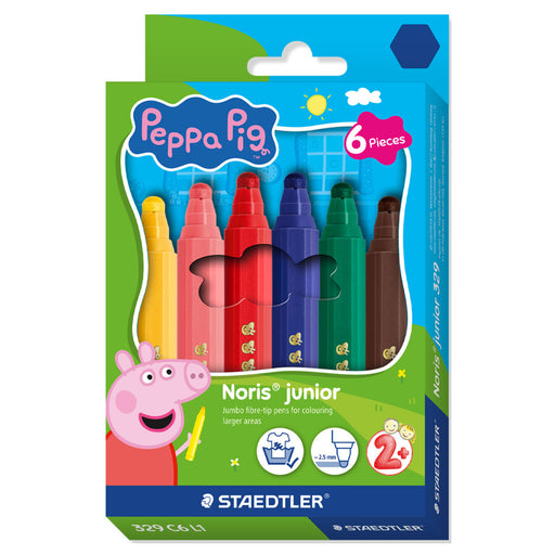 Staedtler Peppa Pig Noris Junior Fibre-Tip Pens (6 Pack)