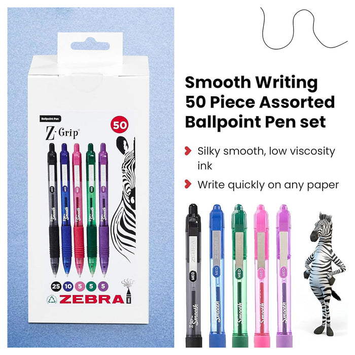 Z-Grip Smooth Assorted Ink Box of 50