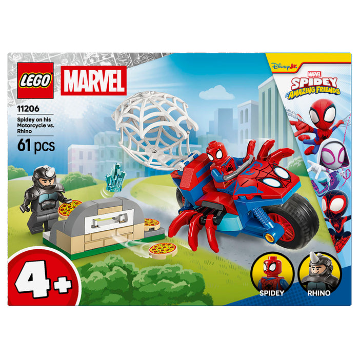 LEGO Marvel Spidey on his Motorcycle vs. Rhino 11206 Building Set