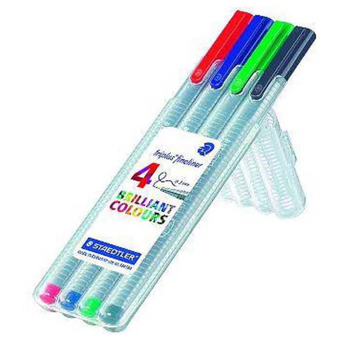 Staedtler Triplus Fineliner 4 Brilliant Colours Pen Set