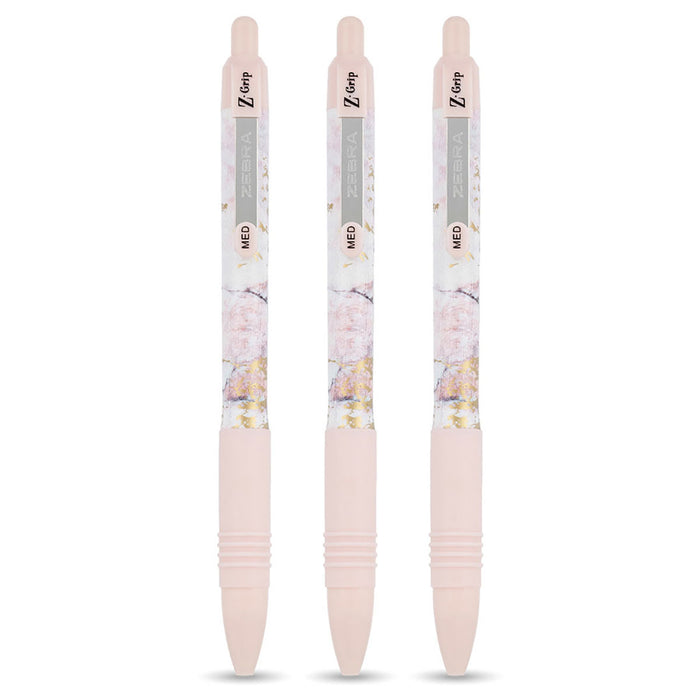 Zebra Pen Z-GRIP Smooth Glam Black Ink Ballpoint Pens 3pk