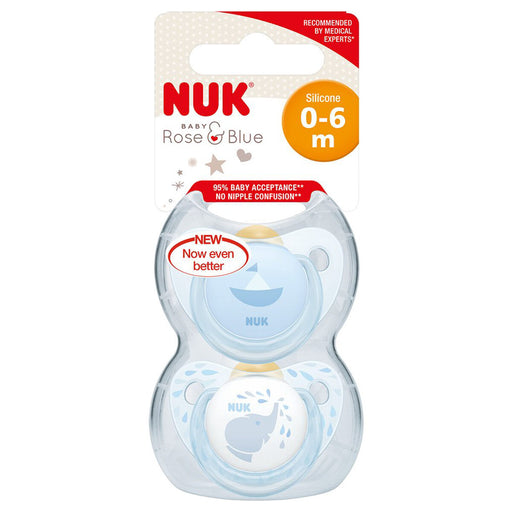 NUK R&B Latex Soother Blue Size 1 (Pack of 2)