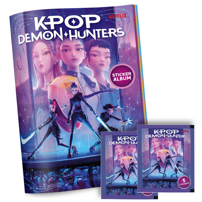 K-POP Demon Hunters Official Stickers Album and 2 Packs