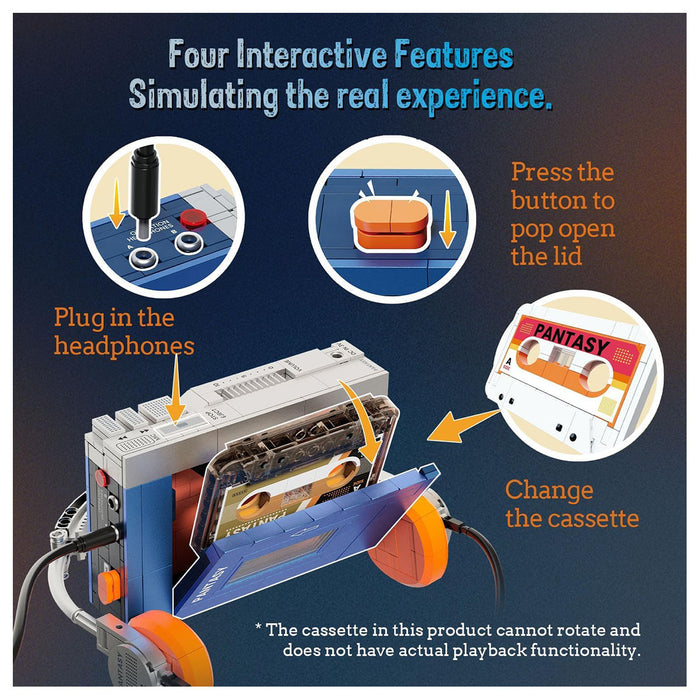 Pantasy Retro Tape Cassette Player Building Set