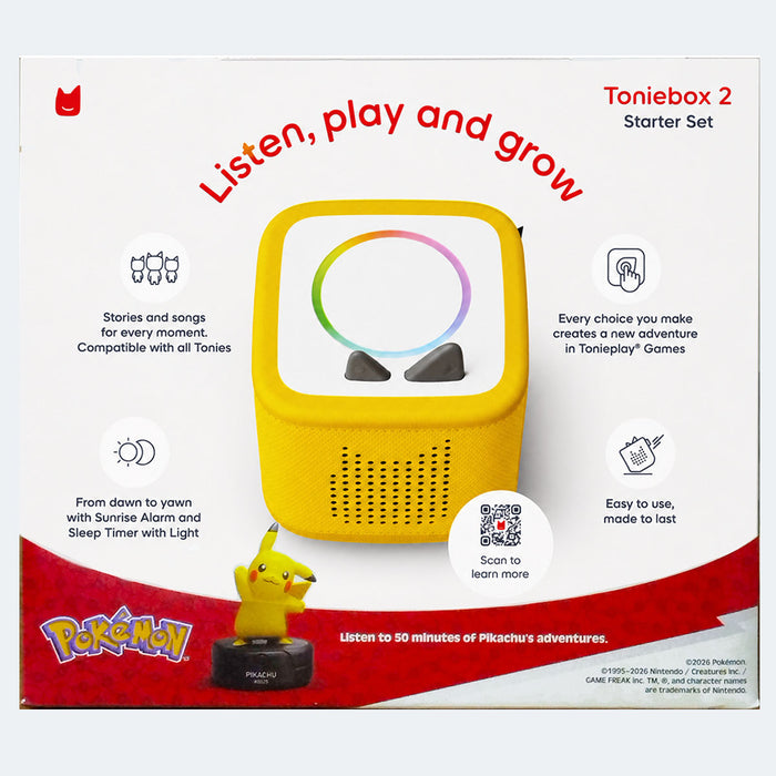 Tonies Toniebox 2 Yellow Starter Set with Tonie Pokémon Pikachu Audio Figure