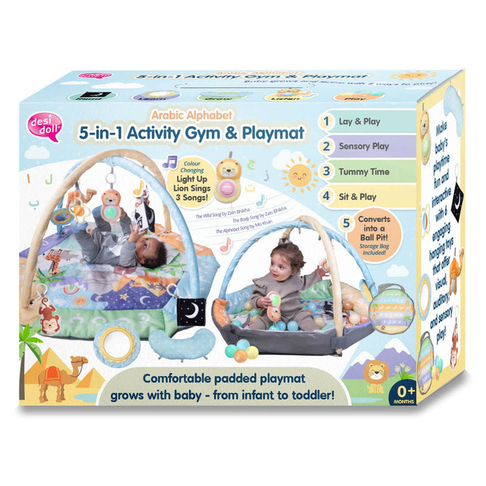 Desi Doll Arabic Alphabet 5-in-1 Activity Gym & Playmat