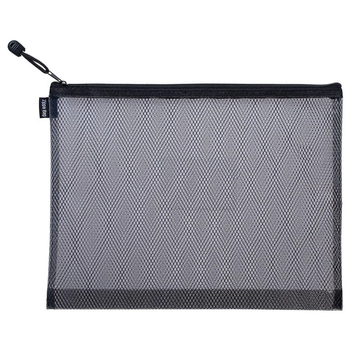 Snopake EVA Mesh Zippa Bag Foolscap Black (3 Pack)