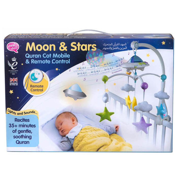 Desi Doll Moon & Stars Quran Cot Mobile & Remote Control