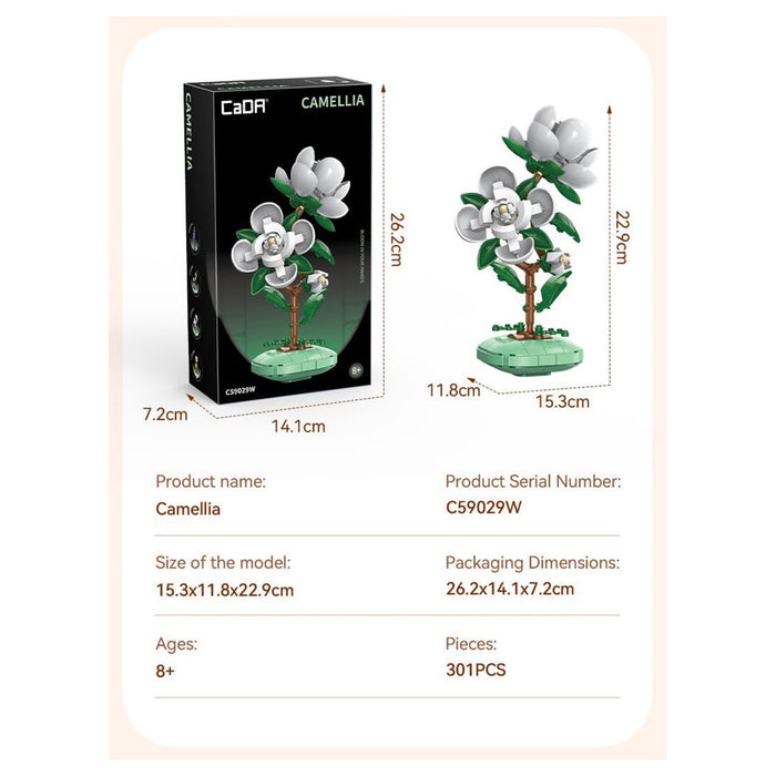 CaDA Camellia Flower Building Set