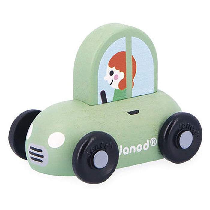 Janod Cross Roads City Wooden Green Car
