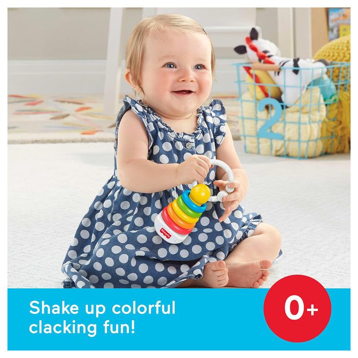 Fisher-Price Corn Popper Rattle & Rock-A-Stack Clacker Newborn Classics 