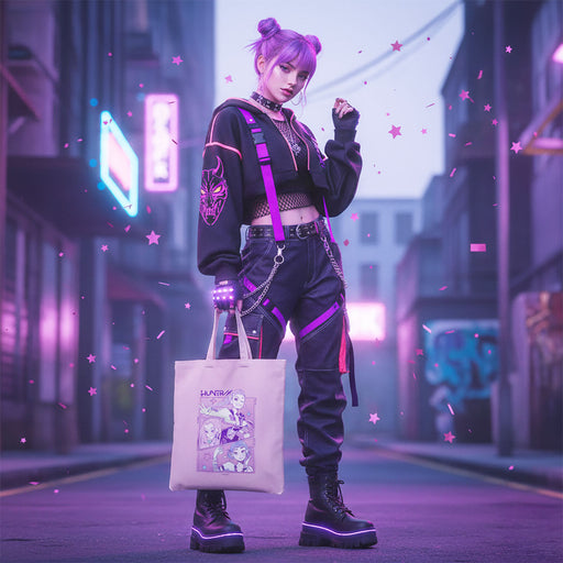 Huntrix Trio K-POP Demon Hunters Light Pink Tote Bag