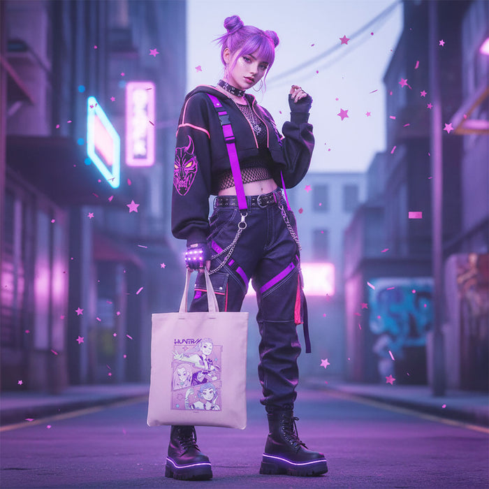 Huntrix Trio K-POP Demon Hunters Light Pink Tote Bag