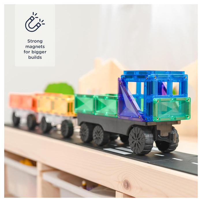 Connetix Magnetic Tiles Rainbow Transport Pack 50 Pieces