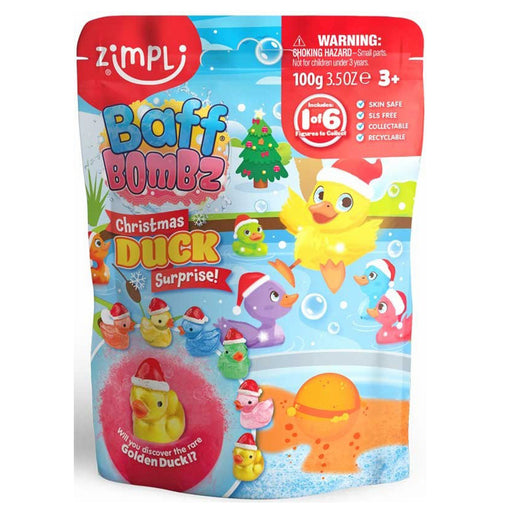Baff Bombz Christmas Duck Surprise Bath Toy (styls vary)