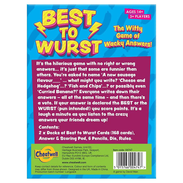 Best to Wurst Card Game
