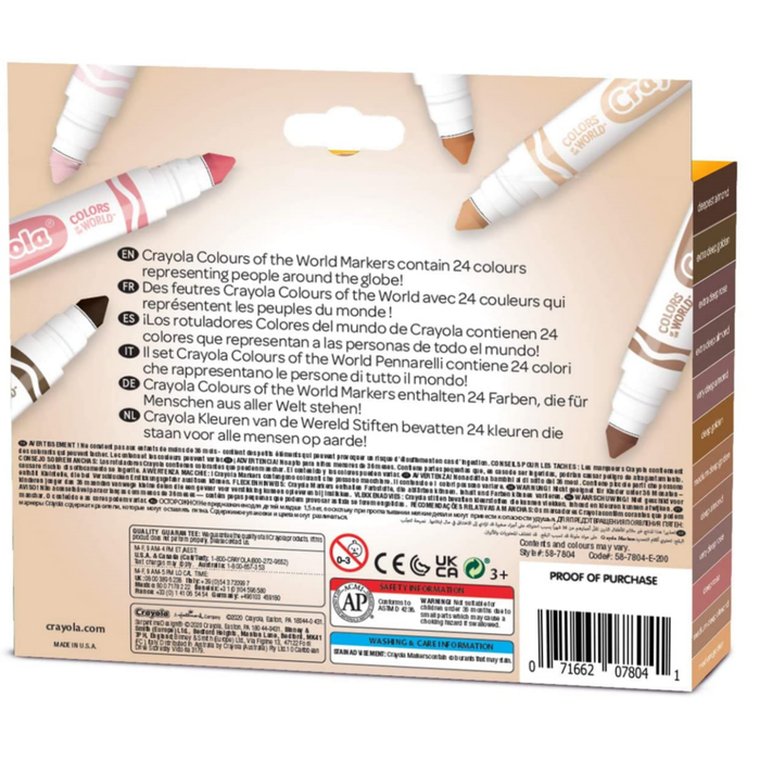 Crayola Colours of the World Markers (24 Pack)