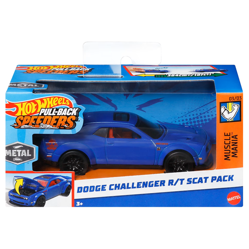 Hot Wheels Pull-Back Speeders Dodge Challenger R/T Scat Pack Car