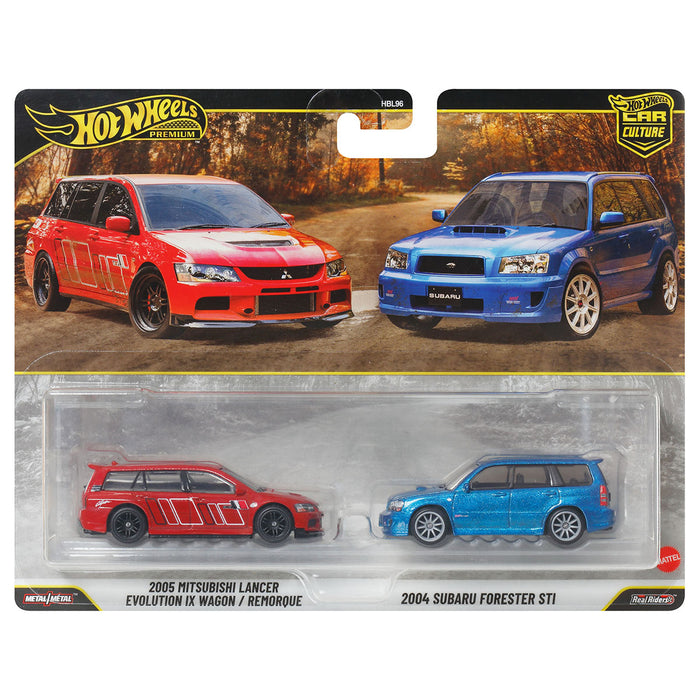 Hot Wheels Premium Car Culture: 2005 Mitsubishi Lancer Evolution IX Wagon & 2004 Subaru Forester STI Vehicles