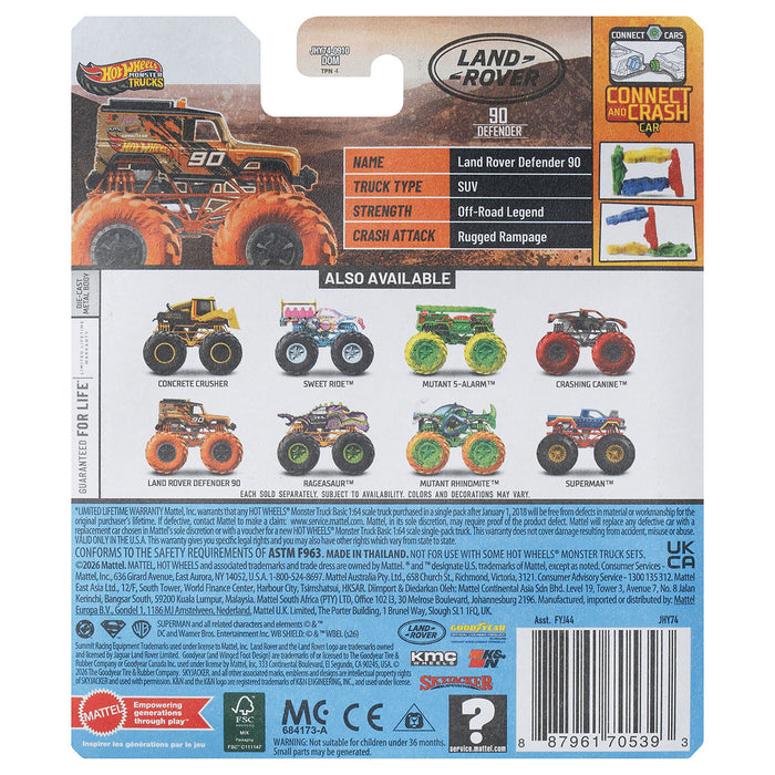 Hot Wheels Monster Trucks Freestyle Wreckers: Land Rover Defender 90 Die-Cast Truck 5/11