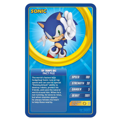 Sonic the Hedgehog Top Trumps Specials Card Game