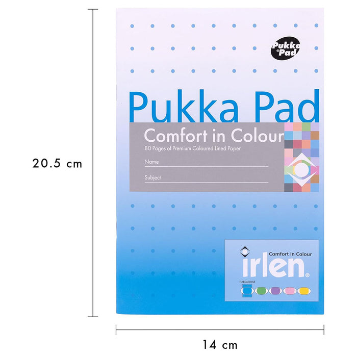 Pukka Pad Irlen Comfort in Colour Turquoise A5 Notepad (5 Pack) 