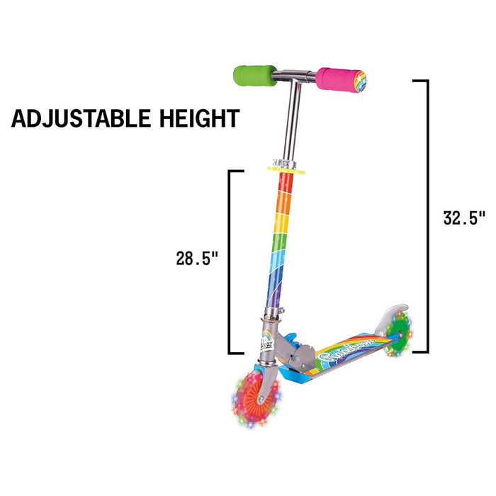 Ozbozz Rainbow In-Line Scooter with Motion Activated Light-Up Wheels