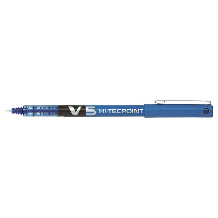 Pilot V5 Hi-Tecpoint M 0.5 Blue Rollerball Pen (3 Pack)