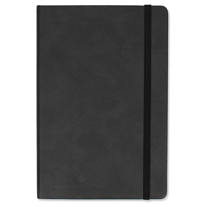 Silvine Executive Soft Feel A5 Black Pocket Notebook 160 Pages Lined